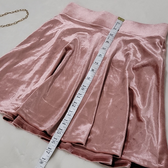 🦄 SOFT SHINE VELVET SKATER SKIRT DUSTY ROSE PINK - Picture 7 of 7